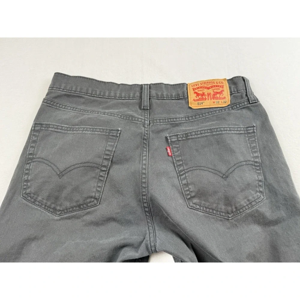 Levis 514 Straight Fit Grey Denim Jeans Mens 32x30 (Tag 32x32)